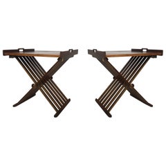 Pair of Walnut Tray Style Side Tables by Kipp Stewart