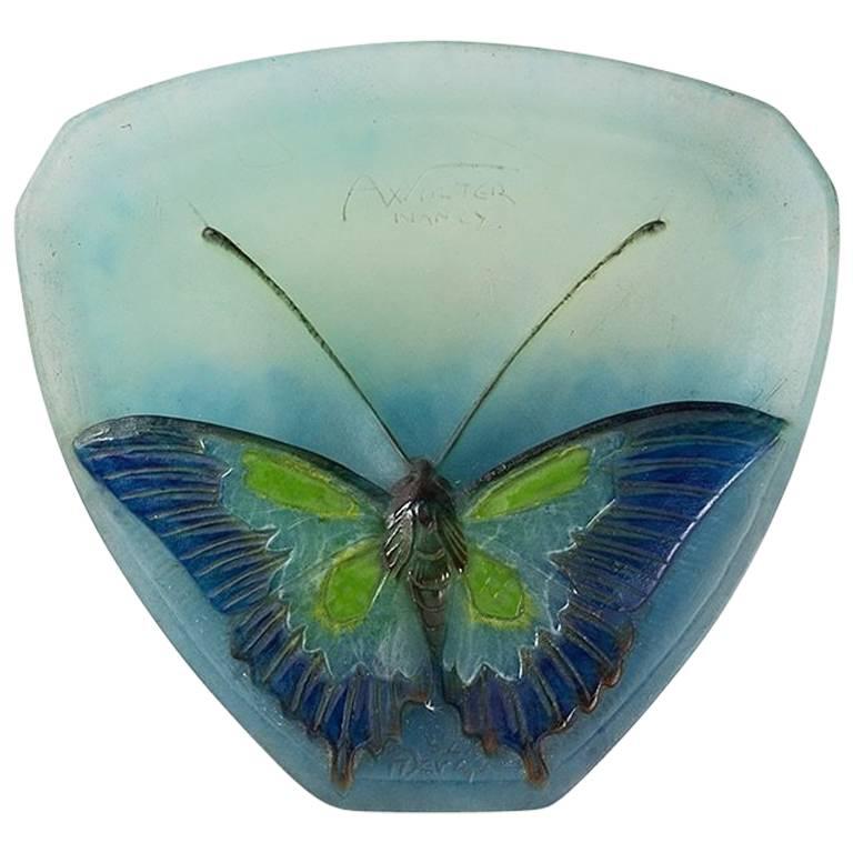 French Art Nouveau Pâte de Verre Vide-Poche by Amalric Walter and Henri Bergé