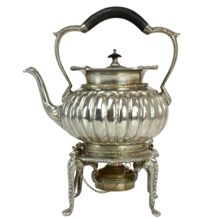 Antique Edwardian Sterling Silver Tea Kettle by William Hutton and Sons