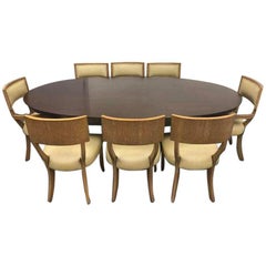 Michael Berman Mansfield Table and Eight Klismos Chairs