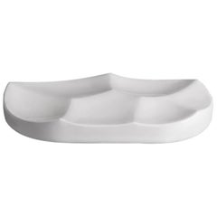 Carved Pill Bowl / Vessel in Contemporary 3D Printed Gloss White Porcelain