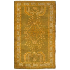 muted oriental rugs Antique Oushak Carpet, Oriental Rug, Handmade Green, Muted Taupe, Soft Saffron
