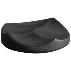 Carved Circle Bowl / Vessel in Contemporary 3D Printed Matte Black Porcelain