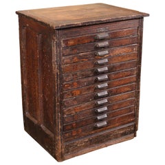 Used Wooden Flat File Storage Cabinet by Hamilton