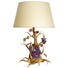 Vintage Large Table Lamp with Amethyst