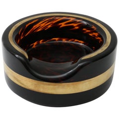 Tortoise and Gold, Murano Glass Cigar Ashtray