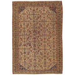 Antique Qashgai Rug, handmade oriental rug, ivory ground Crica 1890