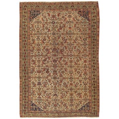 Antique Qashgai Rug, handmade oriental rug, ivory ground Crica 1890