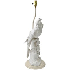 Retro  Table Lamp, Parrot Figure in White