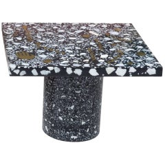 Fertility Coffee Table End Side in Terrazzo with inlaid brass by Carly Jo Morgan