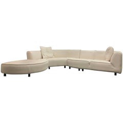 Used Gamma Furniture Planet Three-Piece White Leather Sectional