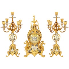 Reloj de Esmalte Champleve Estilo Luis XVI Siglo XIX