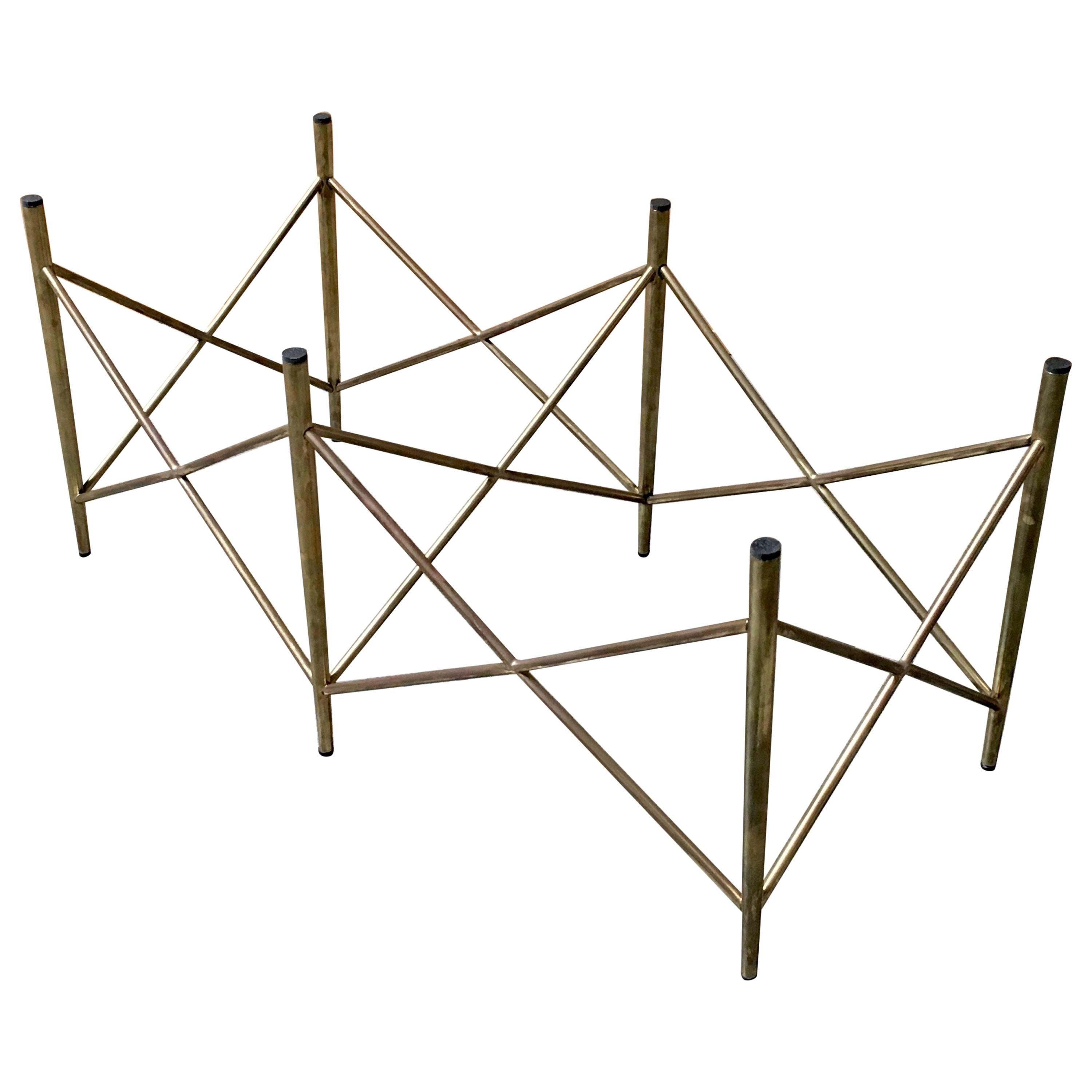 Geometric Brass Coffee Table Base