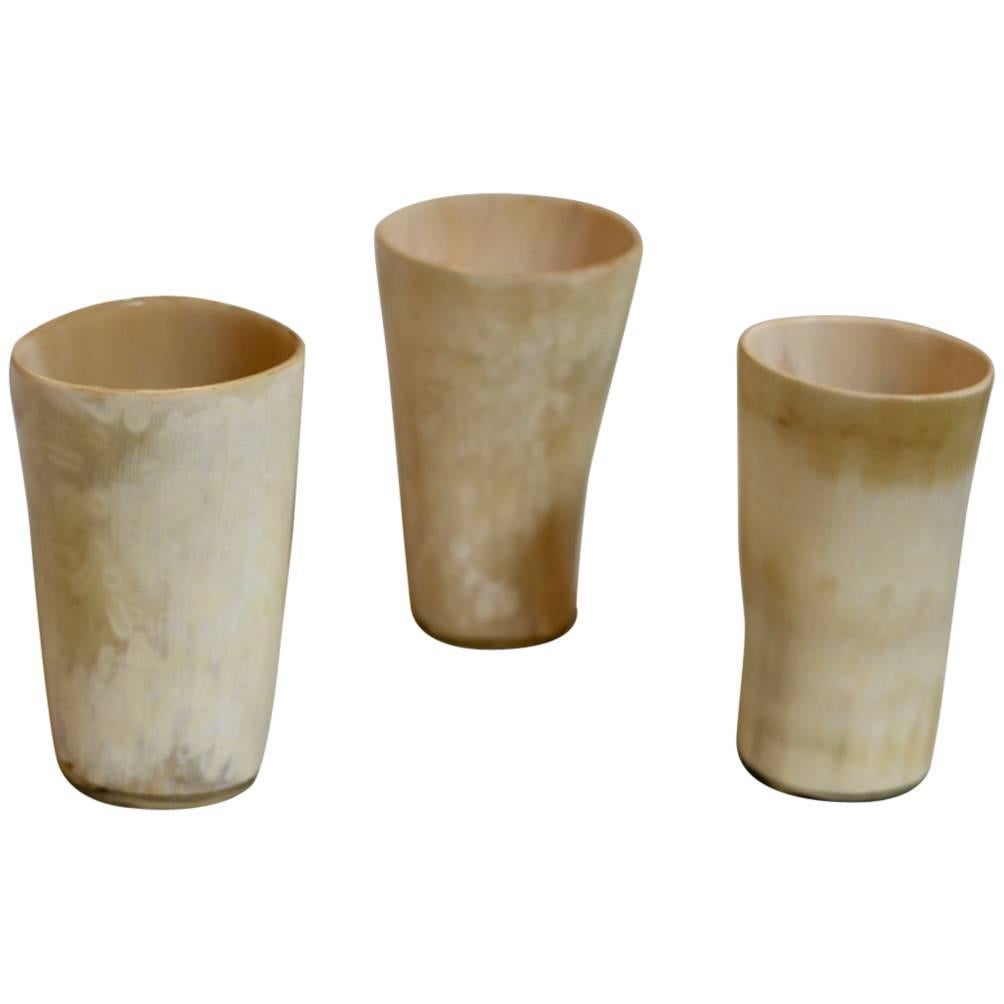 Horn Stirrup Cups, Set of Three