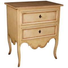 White Lacquered Painted French Commode in Wood, 20th Century