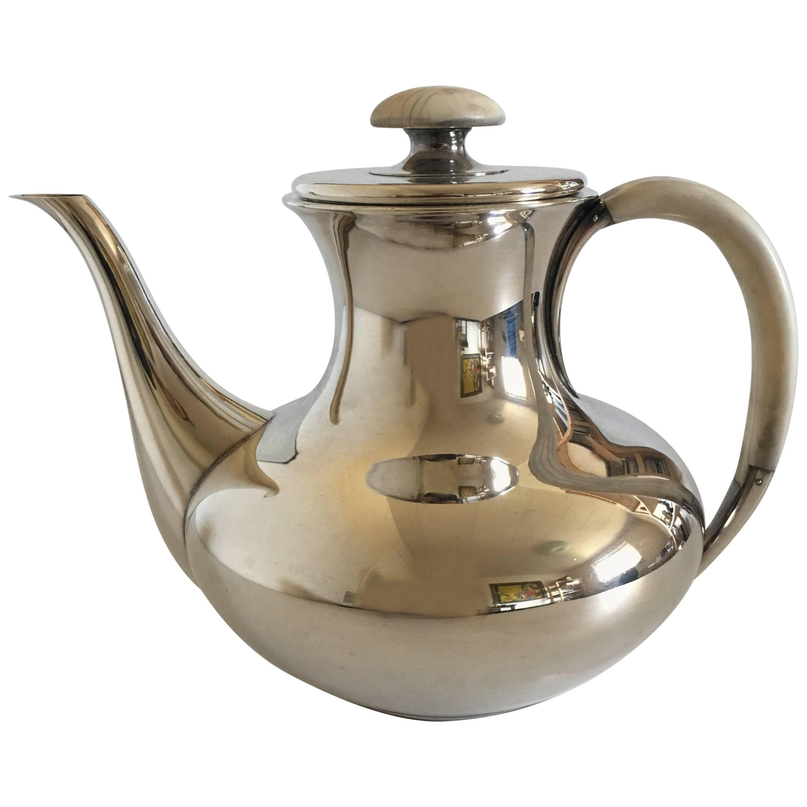 F. Hingelberg Sterling Silver Coffee Pot No. 232 C For Sale