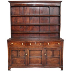 18th Century Oak Cupboard Dresser and Rack