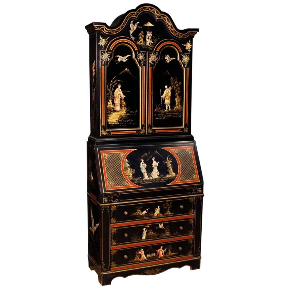 Venetian Lacquered Painted Chinoiserie Trumeau, 20th Century