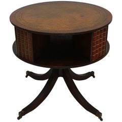 Antique Mahogany and Leather Drum Table