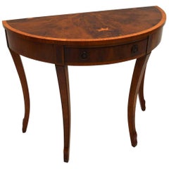 Antique Yew Wood Console Side Table