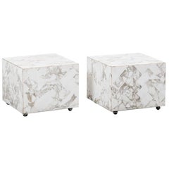 Pair of Marble Display or Side Tables