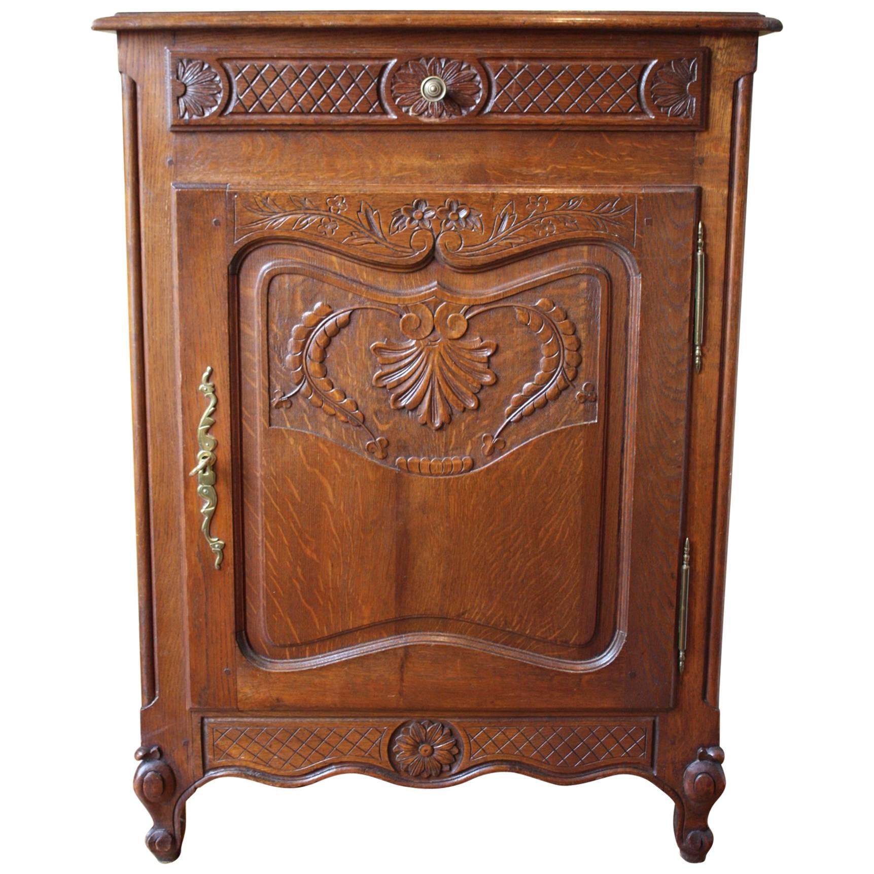 Louis XV Single Door Cabinet with Drawer