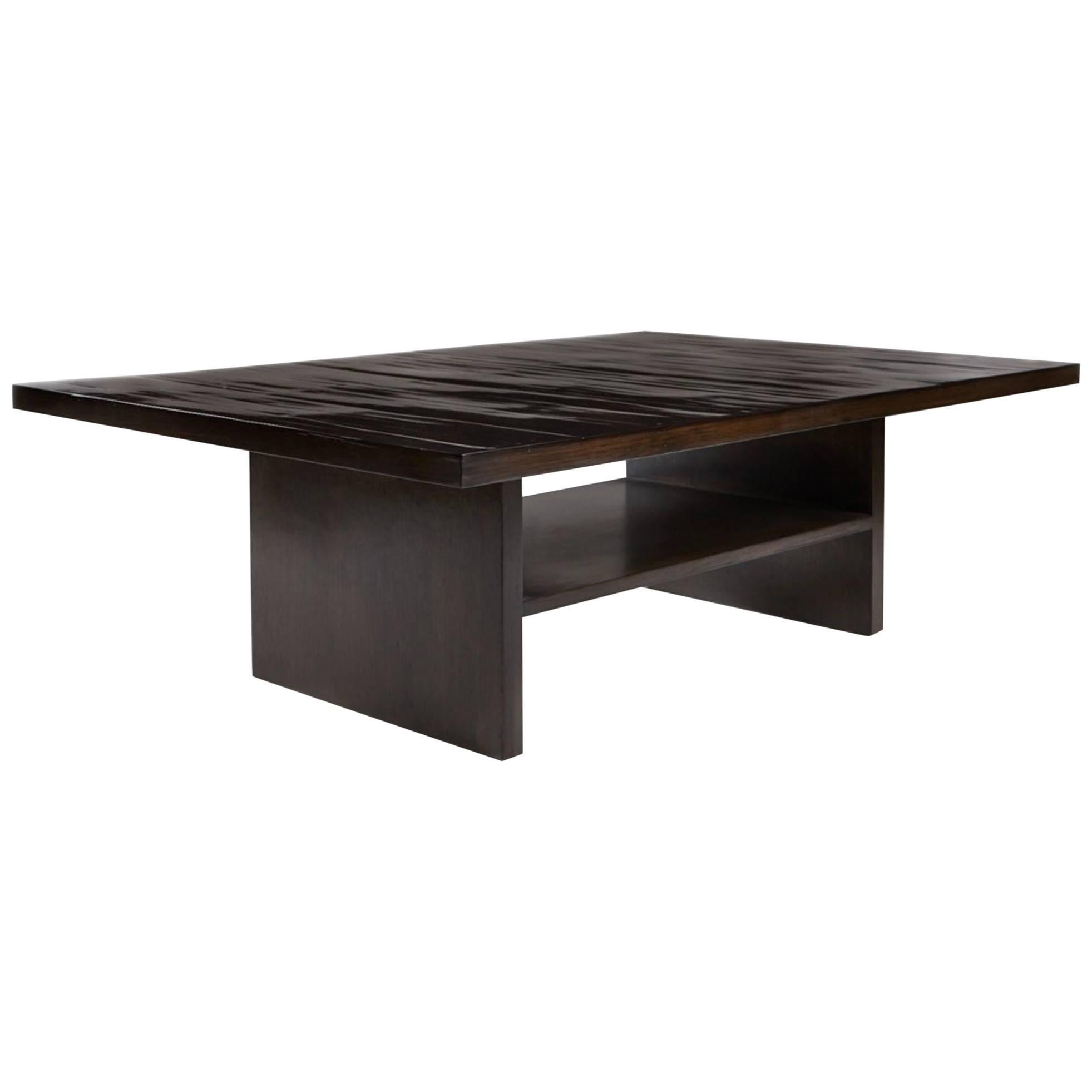 Pine Coffee Table with Split Bamboo by Aguirre Design For Sale