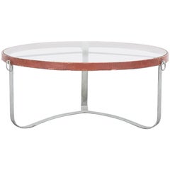 Vintage Jacques Adnet Leather Coffee Table