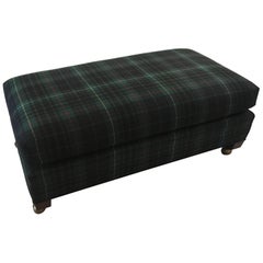 Baker Ottoman in New 100% Wool Tartan Plaid Fabric