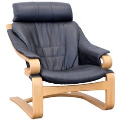 Skippers Furniture Apollo Leather Armchair Black Cantilever Chair Wood