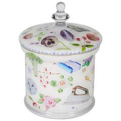 Antique Cathy Graham Decoupage Apothecary Jar