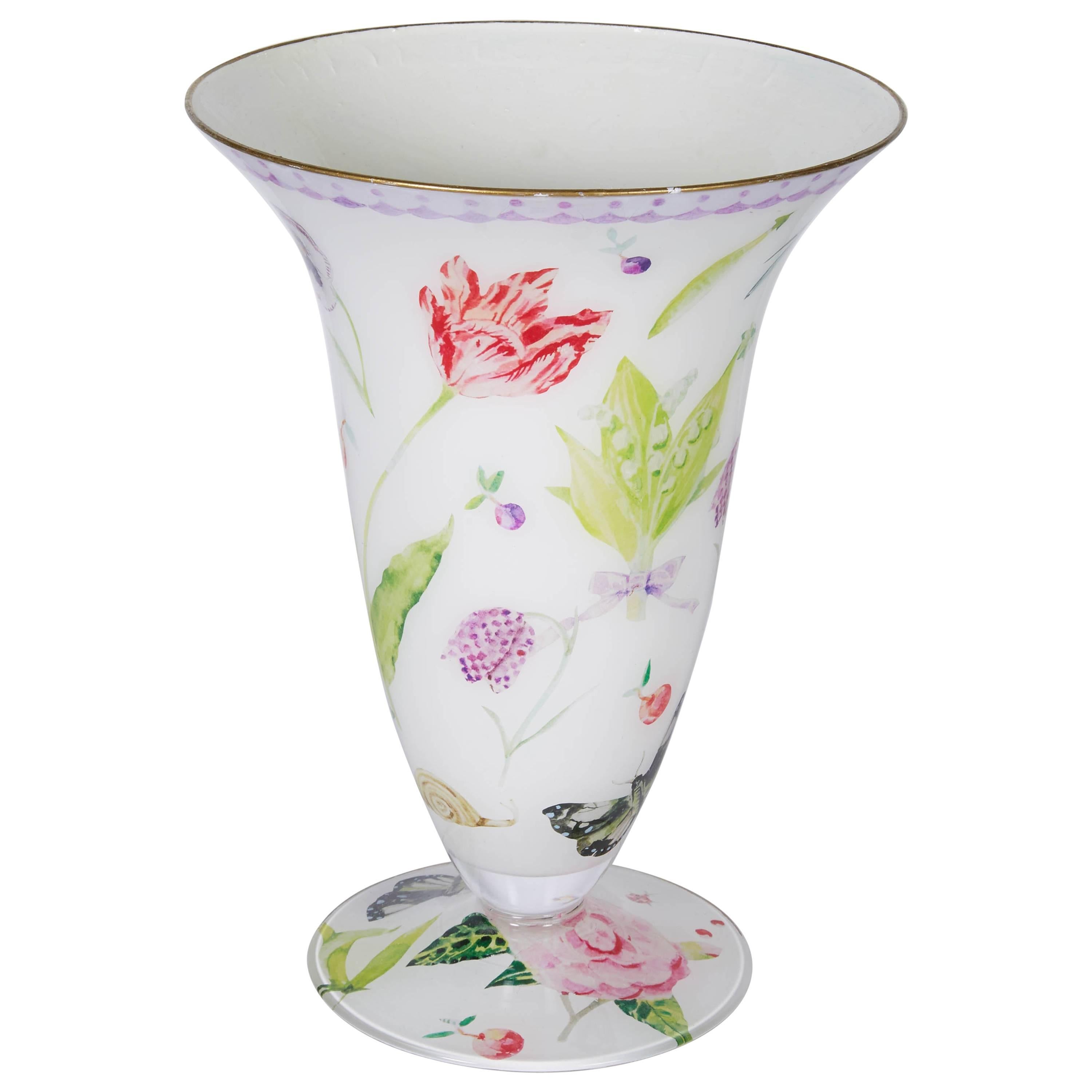 Venetianische Vase von Cathy Graham mit Decoupage