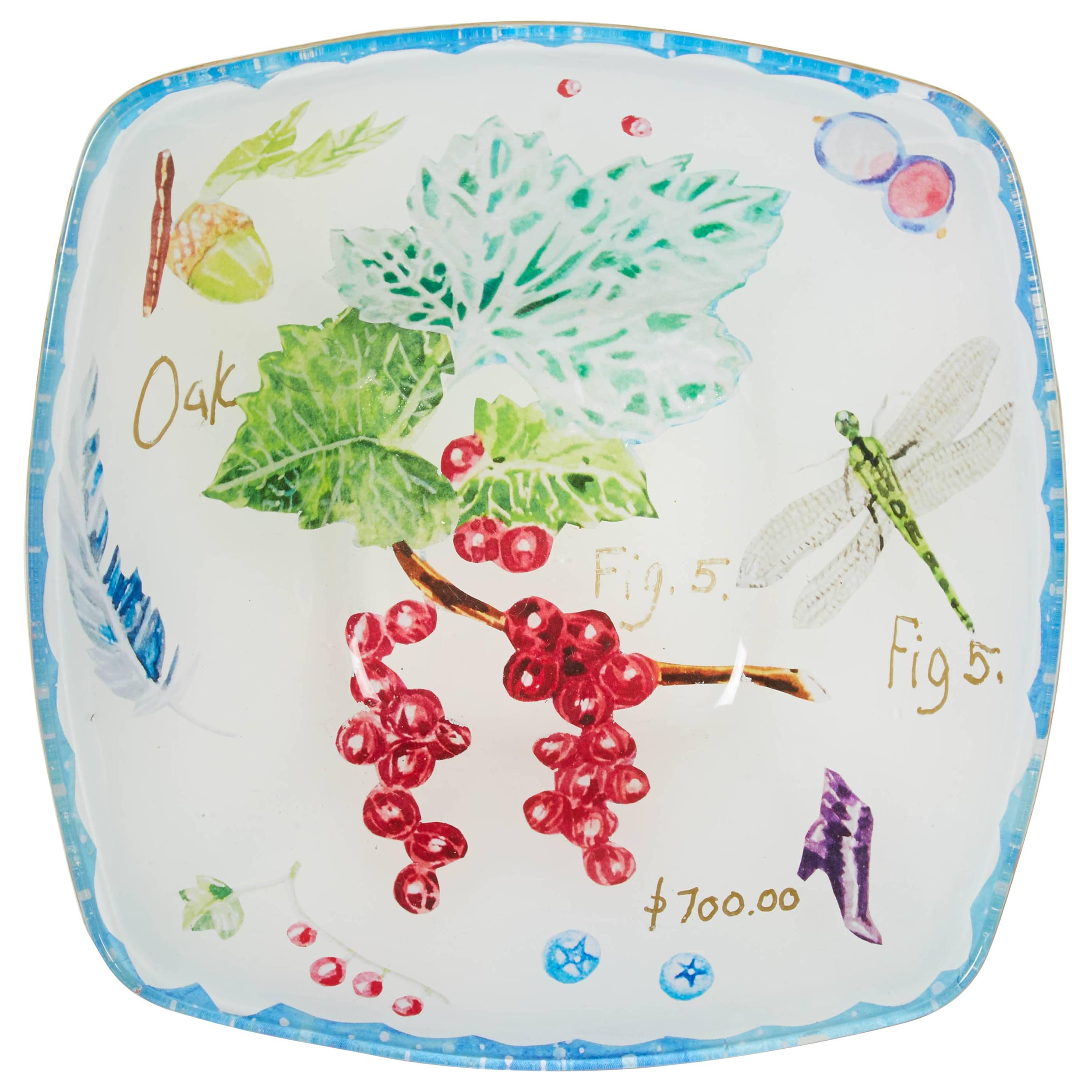 Cathy Graham Decoupage Currant Bowl For Sale