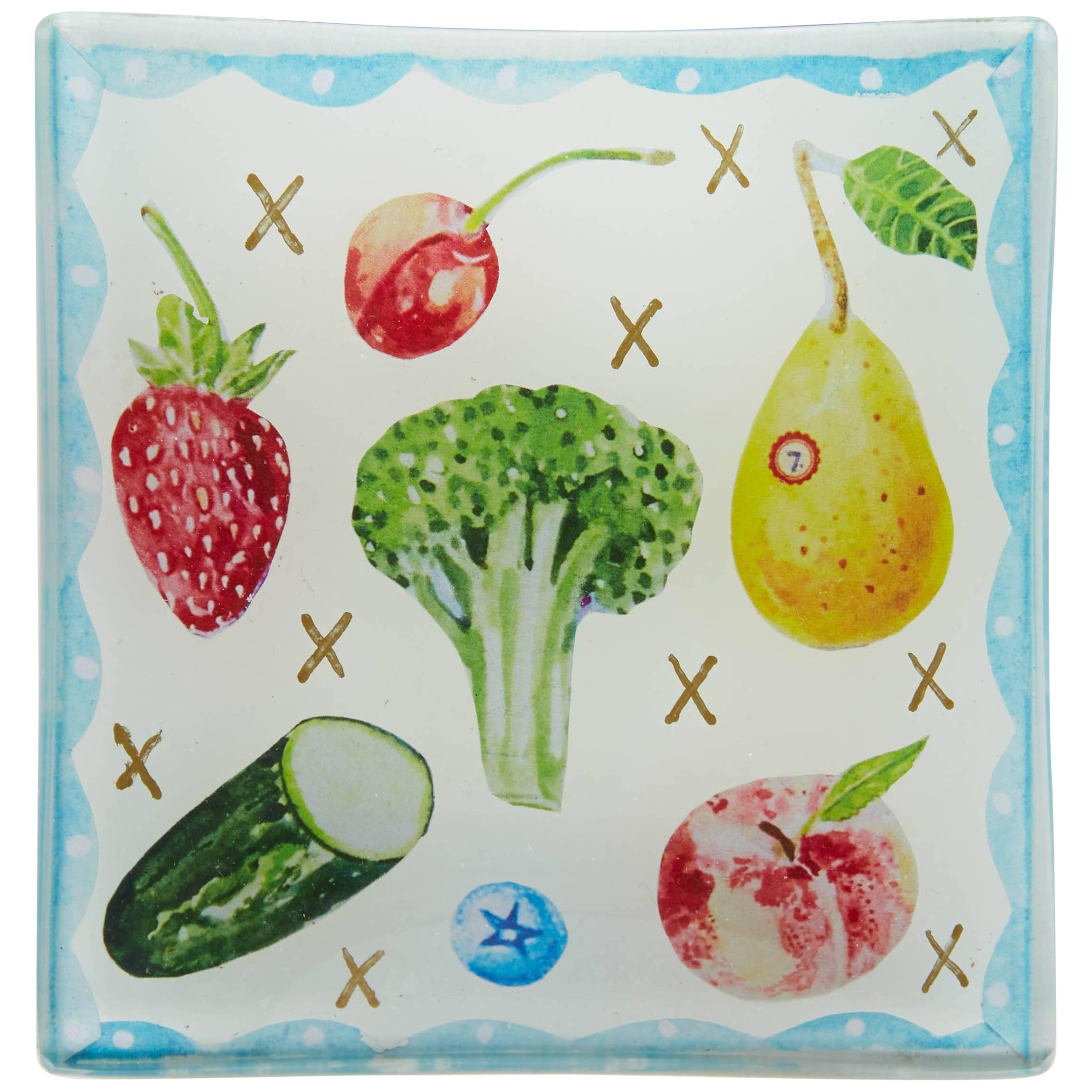 Cathy Graham Decoupage Fruit and Vegetable Small Plate For Sale