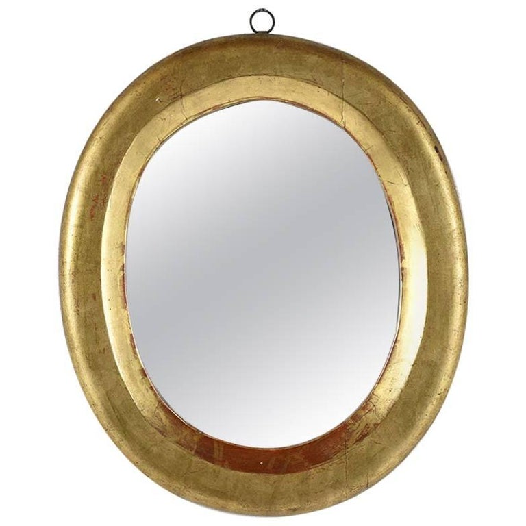 French 19h Century Oval Gold Leafed Mirror at 1stdibs