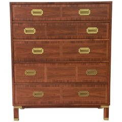 Baker Furniture Milling Road Campaign Style Highboy Dresser