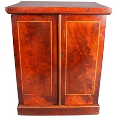 Antique Satinwood Inlaid Flame Mahogany Seven-Drawer Specimen Cabinet
