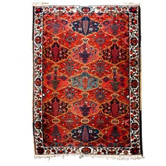 Antique Bakhtiar Persian Rug, Garden & Tree of Life Design, 19th Century