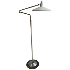 1950 Stilnovo Floor Lamp in Iron, Brass and Glass