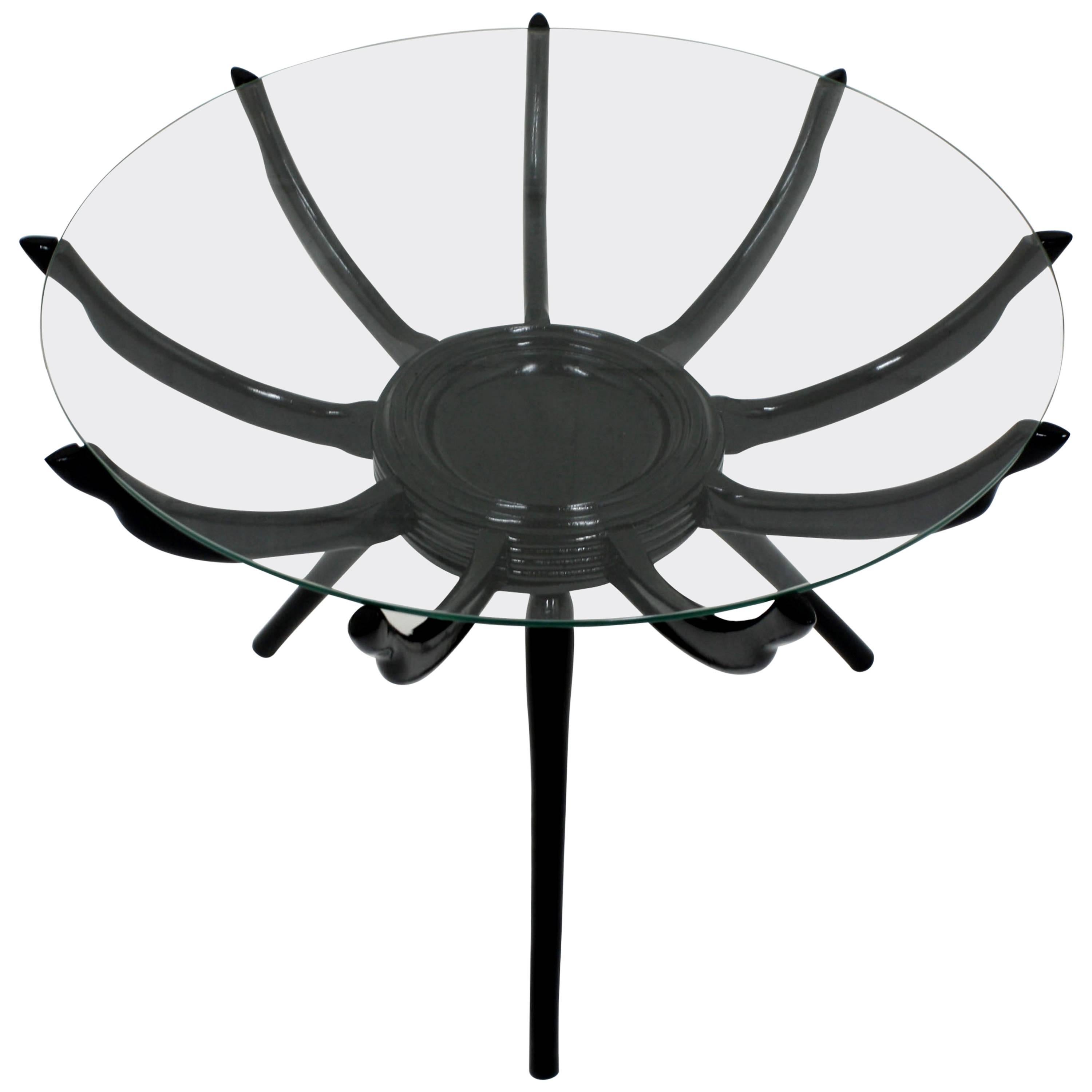 Midcentury Lacquered Spider Leg Coffee Table by Carlo di Carli