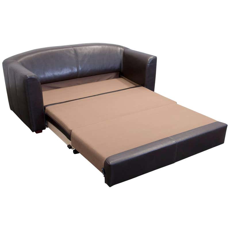 Kare Designer Leather Couch Brown Sleeping Function at 1stDibs