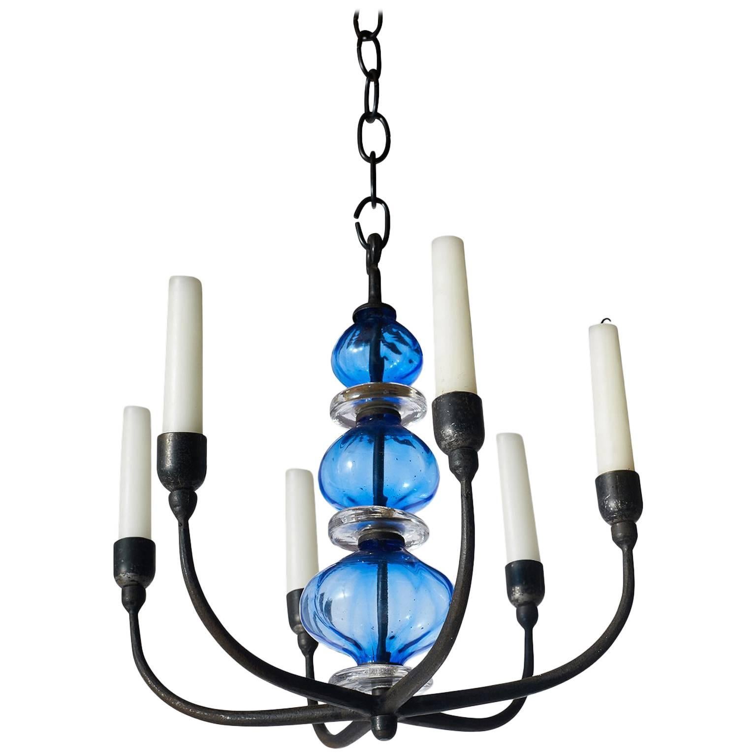 Chandelier with Six Arms by Erik Hoglund For Sale