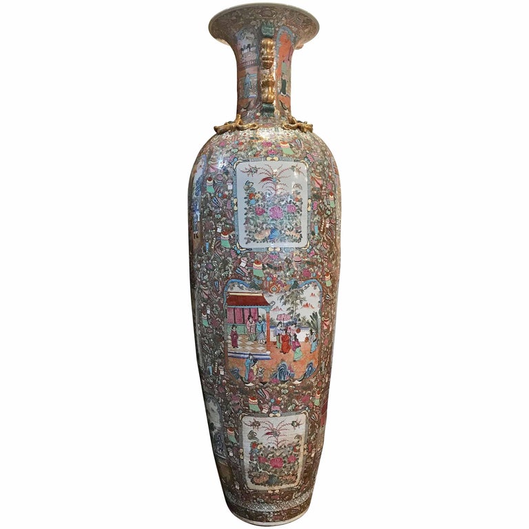 Tall Chinese Porcelain Vase, circa 1900s at 1stDibs