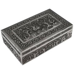 Antique 19th Century Chinese Solid Silver Decorative Box, Bao Cheng, circa 1890