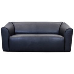 De Sede DS 47 Designer Sofa Neck Leather Black Two-Seat Function Couch Modern