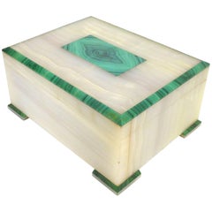 Exceptional Dunhill Malachite and Onyx Cigar Box