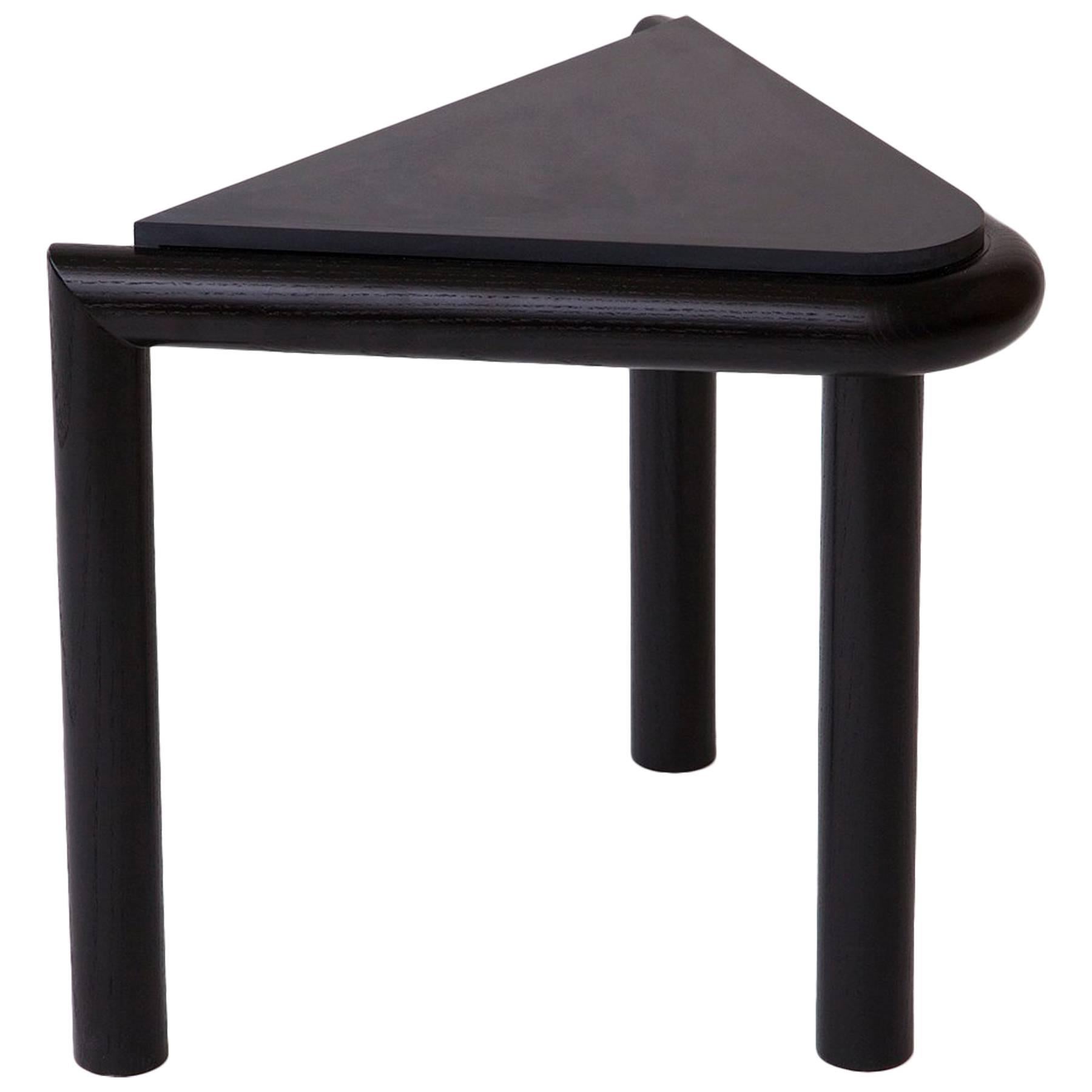 Troika Stool / Side Table in Ash and Corian 'Black'  For Sale