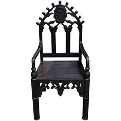 Hand-Carved Gothic Chair 4