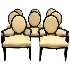 Barbara Baker Oval X Back Chairs for Baker, Set of Eight