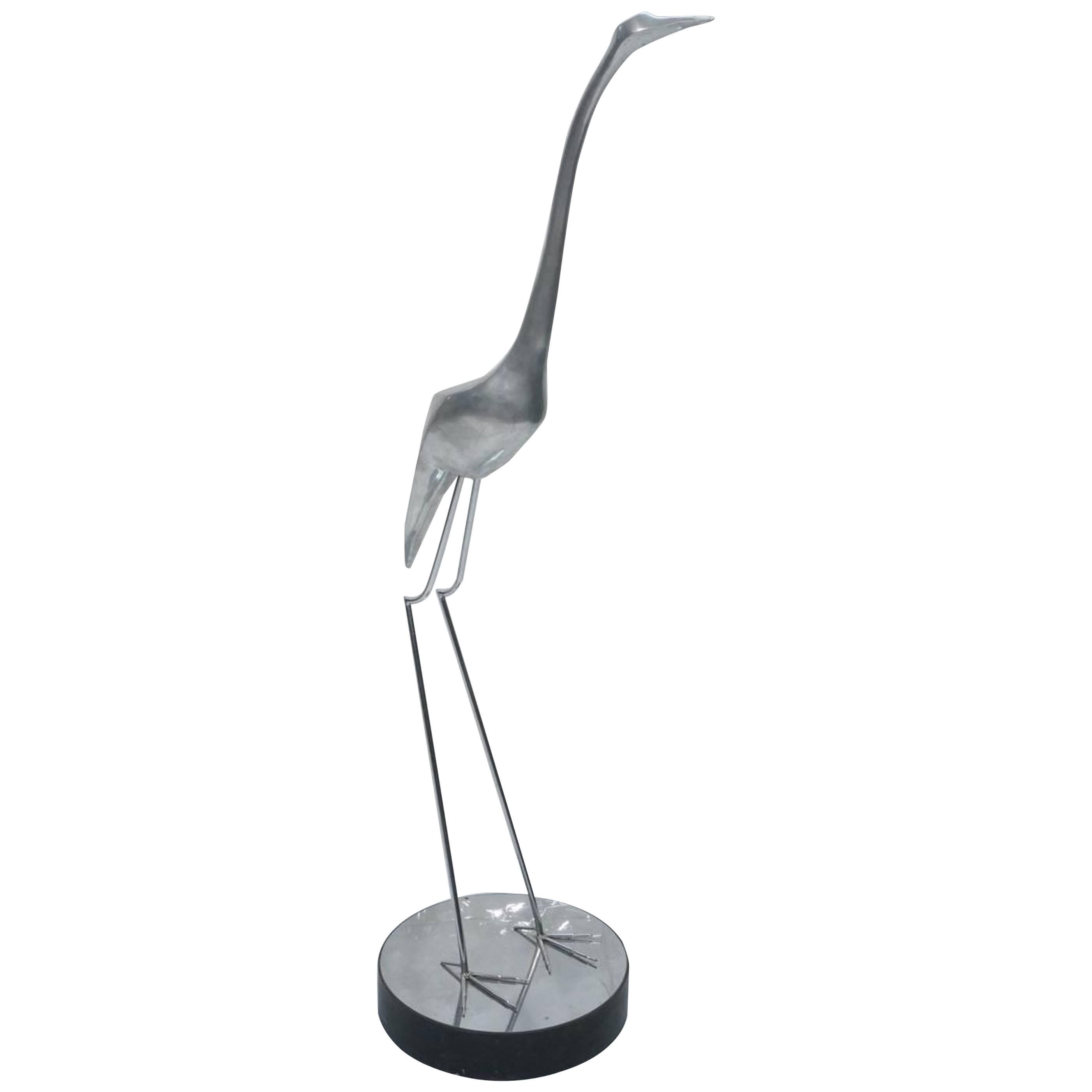 Large Midcentury Sculpture of a Standing Egret, in the Style of Maison Jansen For Sale